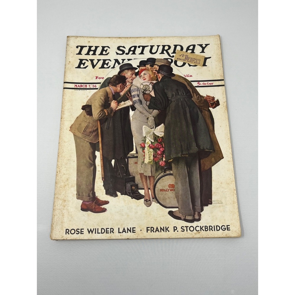 Saturday Evening Post March 7 1936 Norman Rockwell Vintage Magazine Chevrolet Ad